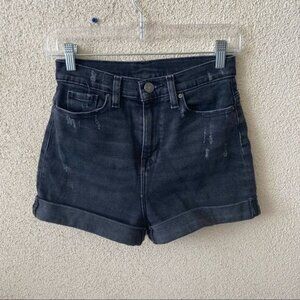 BDG Urban Outfitters Womens Shorts Black Roll Hem Mom High Rise Jean Size 25